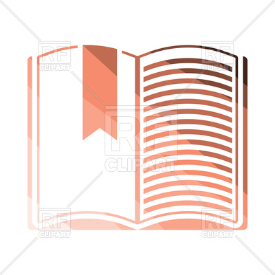 400x400 Flat Color Design Of Open Book With Bookmark Icon Royalty Free