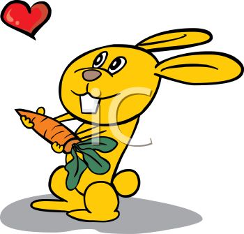350x335 Cute Little Bunny Holding A Carrot