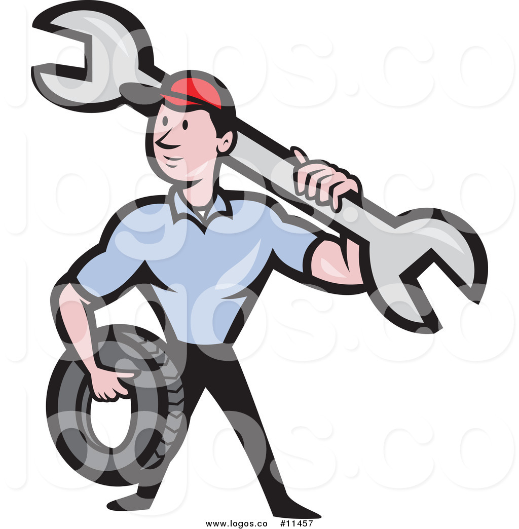 1024x1044 Royalty Free Cliprt Vector Cartoon Mechanic Worker Holding