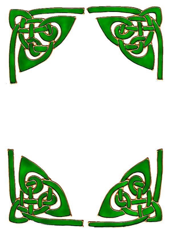 592x817 Celtic Green Corner Border Frame Clipart Collection