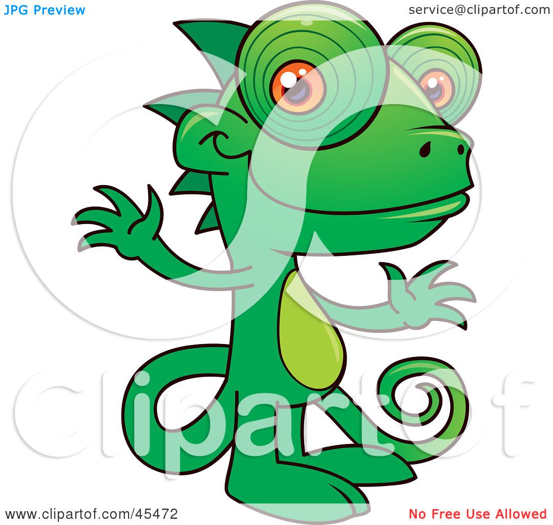 1080x1024 Royalty Free (Rf) Clipart Illustration Of A Happy Green Chameleon