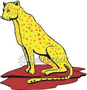 291x300 Grinning Cheetah Sitting On Red Slate