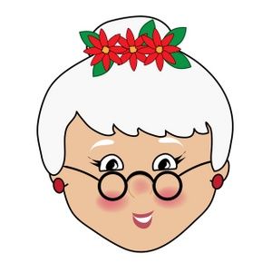 300x300 Mrs Santa Face Craft Image Kids Free Christmas Clip Art Image