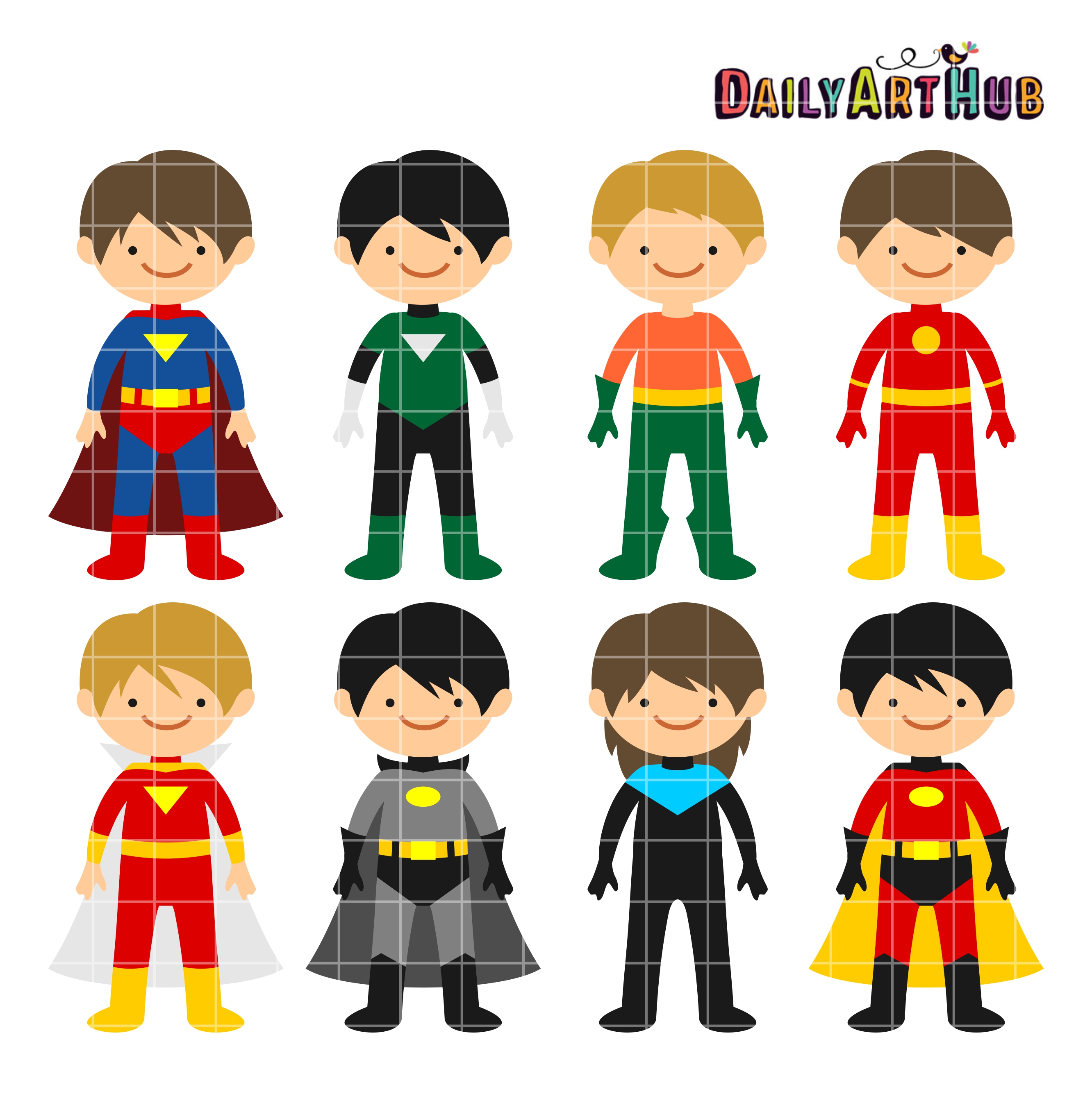 2664x2670 Superhero Boys Clip Art Set Daily Art Hub Free Clip Art Everyday