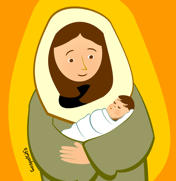 600x615 Mary And Baby Jesus Clipart Gallery Images)