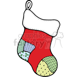 300x300 Royalty Free Red Christmas Stocking 01 Clipart 388019 Vector Clip