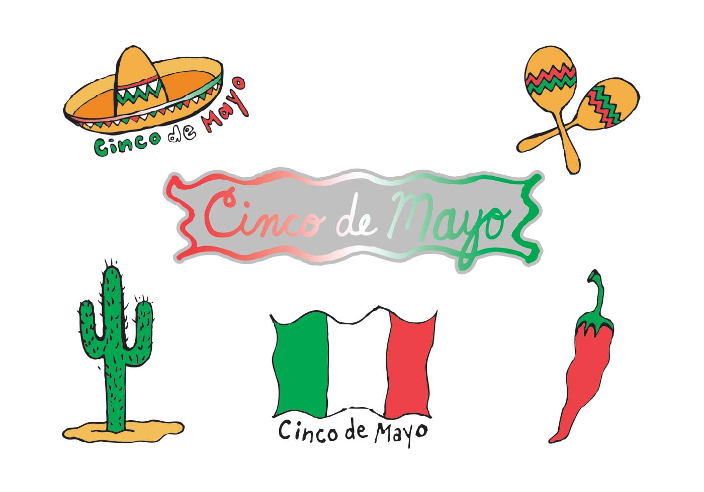 1400x980 Cinco De Mayo Vectors