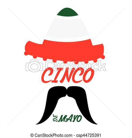 450x470 Isolated Hat And A Mustache, Cinco De Mayo Vector Eps Vectors