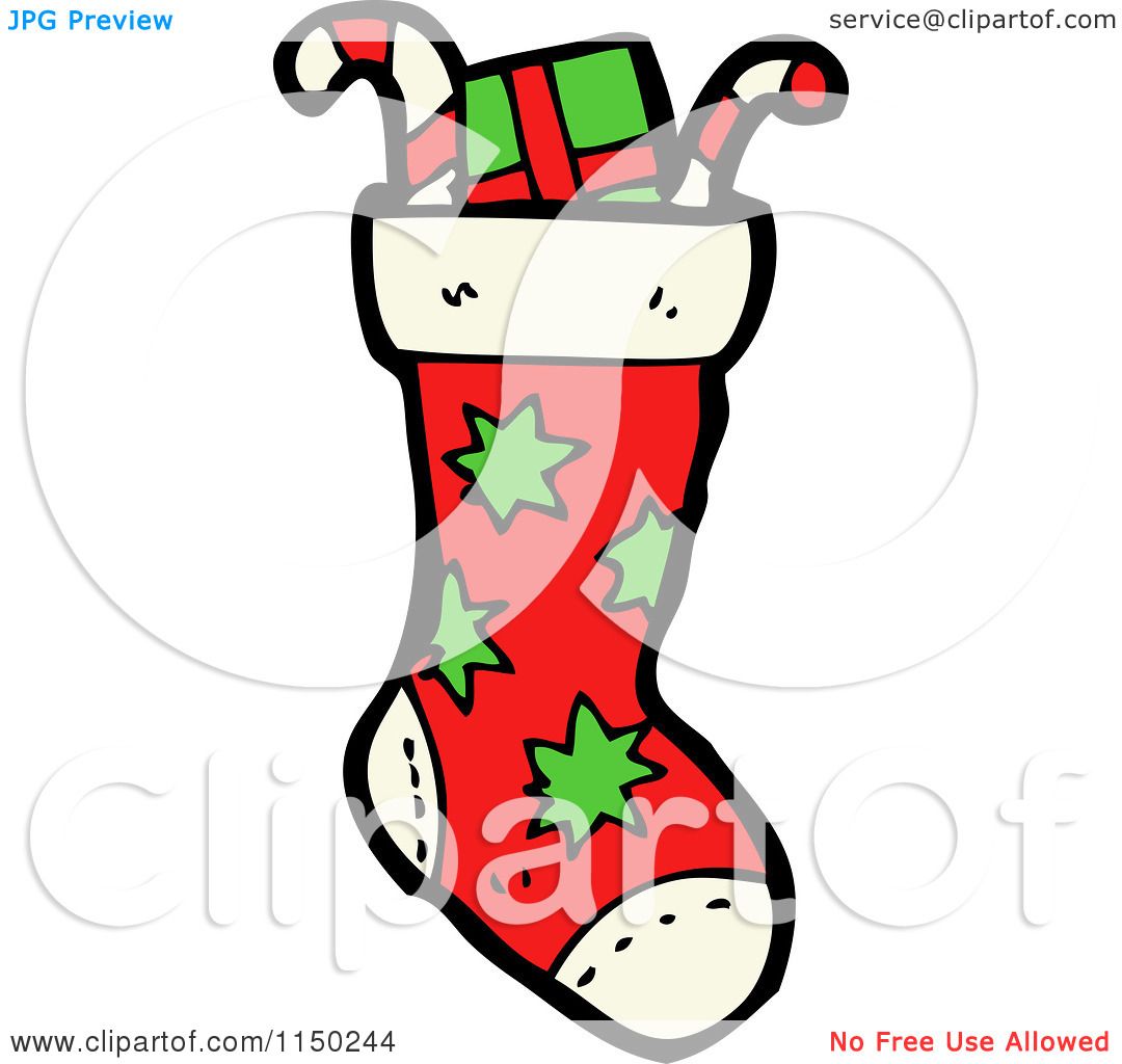 1080x1024 Cartoon Of A Stuffed Christmas Stocking