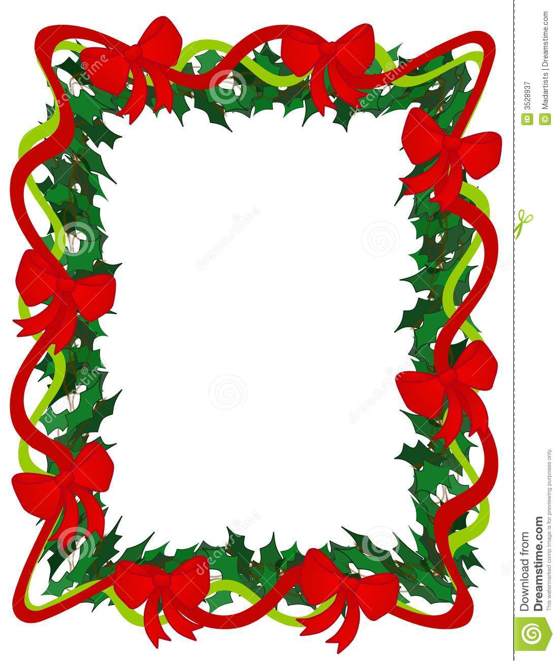 1101x1300 Christmas Ribbon Border Clip Art