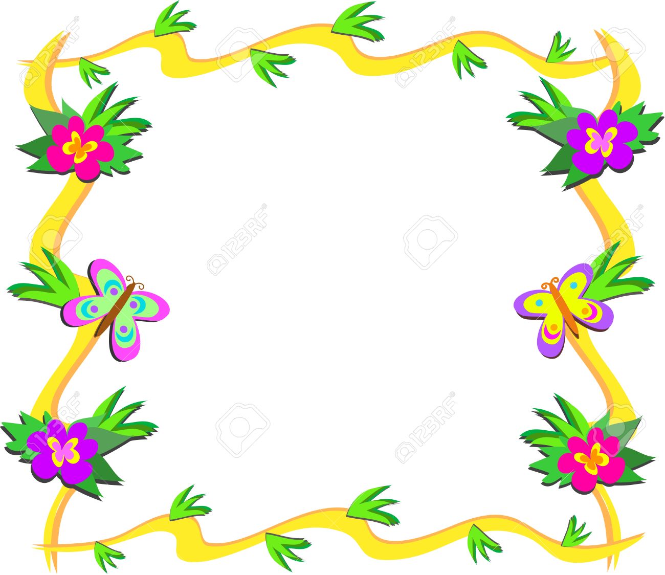 1300x1124 Butterfly Clipart Borders