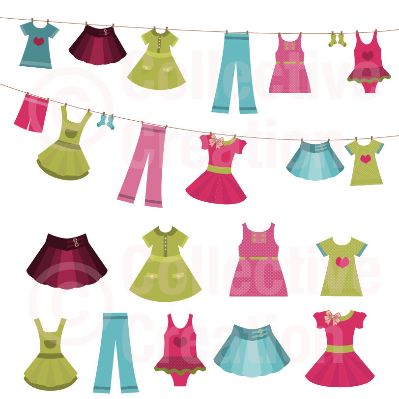 812x813 Girls Clothes On Line Clip Art Clipart Panda