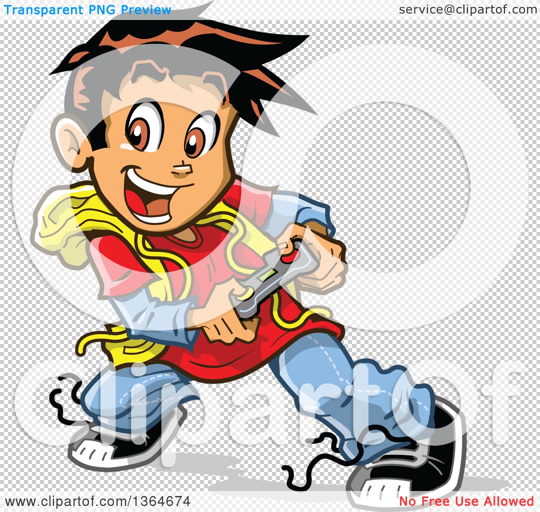 1080x1024 Clipart Of A Cartoon Excited Boy Playing Video Games