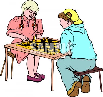 350x330 Royalty Free Clip Art Image Children Playing Chess