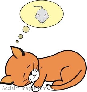 286x300 Clip Art Of A Sleeping Kitten Dreaming Of A Mouse
