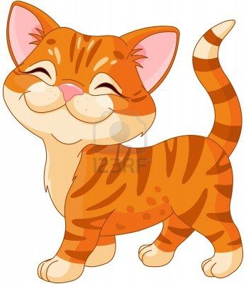 347x400 Cute Striped Kitten Walking Proud Stock Photo Paintings