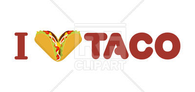 400x190 I Love Taco Royalty Free Vector Clip Art Image