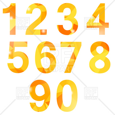 400x400 Orange Polygonal Numbers Royalty Free Vector Clip Art Image