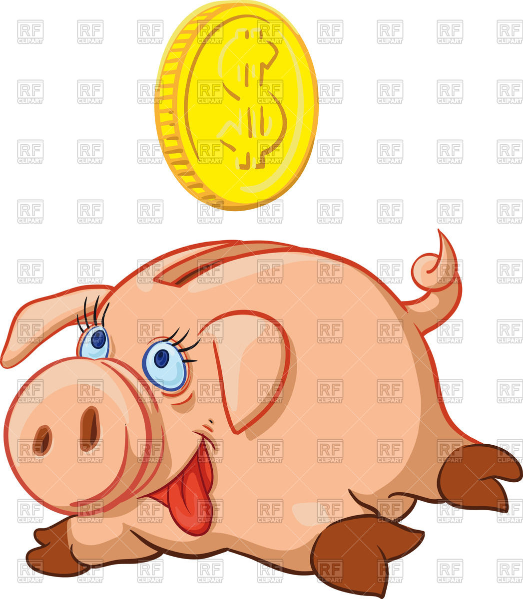 1047x1200 Happy Pig Piggy Bank Full Of Money Royalty Free Vector Clip Art