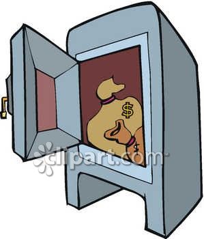 299x350 Bags Of Money In A Safe Clip Art