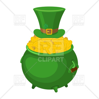 400x400 St. Patrick's Day. Leprechaun Green Hat And Pot Of Gold. Royalty