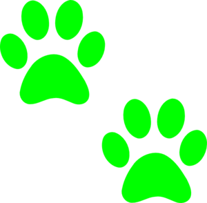 300x294 Green Paw Prints Clip Art