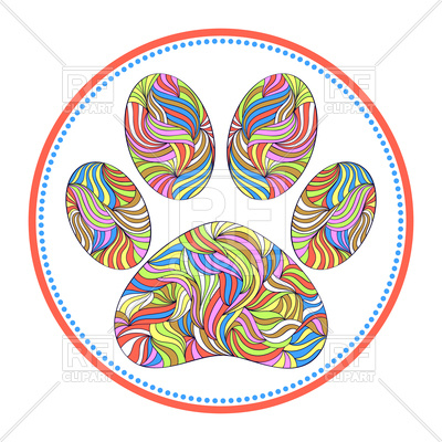 400x400 Colorful Animal Paw Print On White Background Royalty Free Vector
