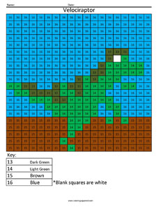 231x300 Dinosaur Color By Number