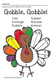 205x320 Kinder Craze Thanksgiving Color By Number Freebie Thanksgiving