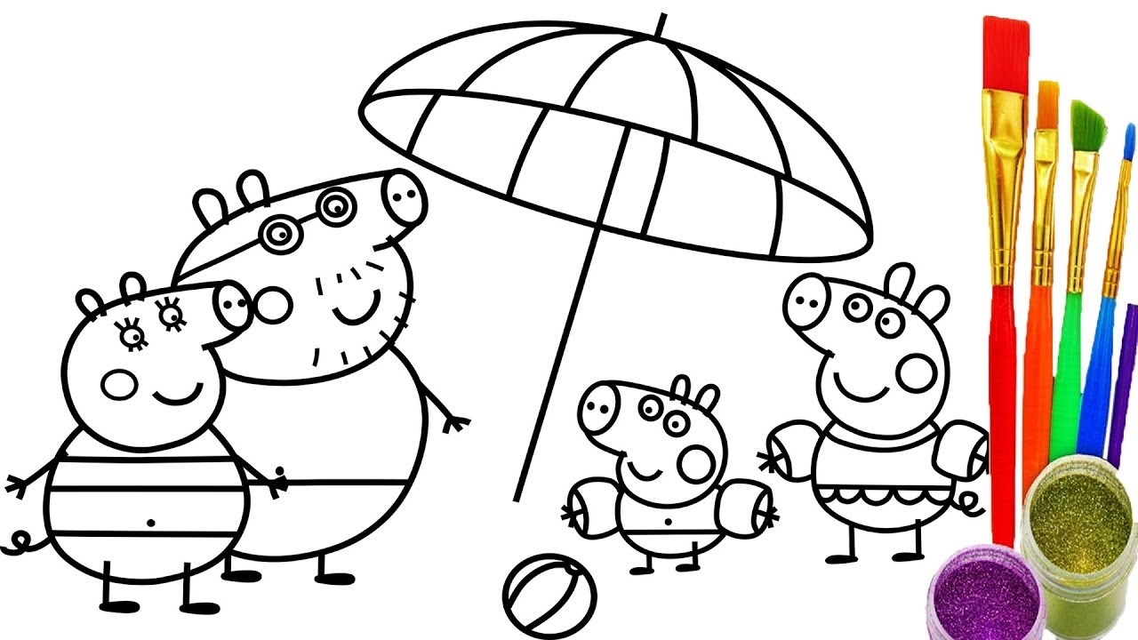 1280x720 Elegant How To Draw Peppa Pig Family Coloring Pages Free