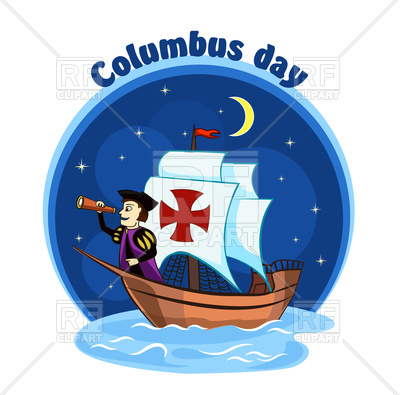 400x395 Columbus On Ship Royalty Free Vector Clip Art Image