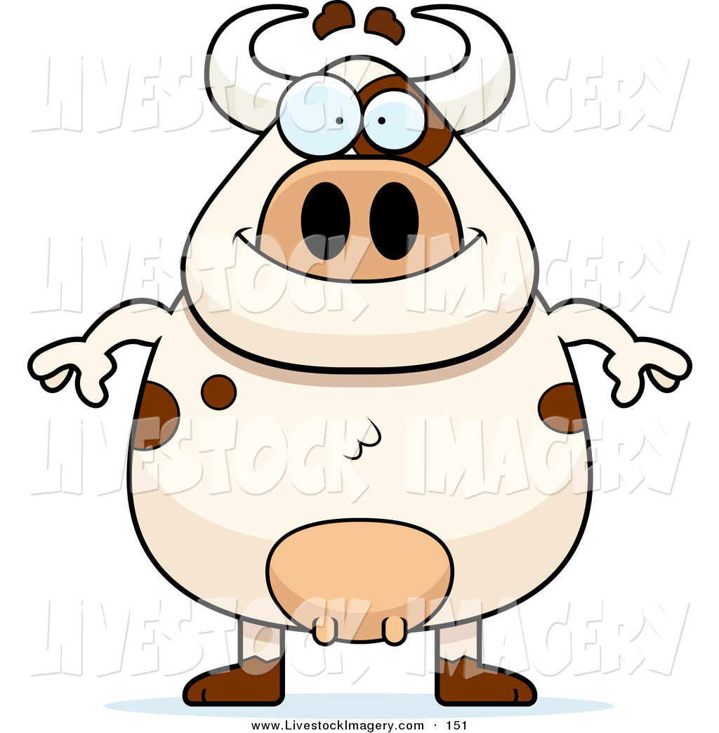 1024x1044 Clip Art Of A Plump Cow Standing Upright On White By Cory Thoman