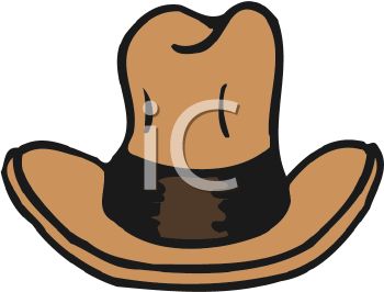 350x266 Picture Of A Brown Cowboy Hat In A Vector Clip Art Illustration