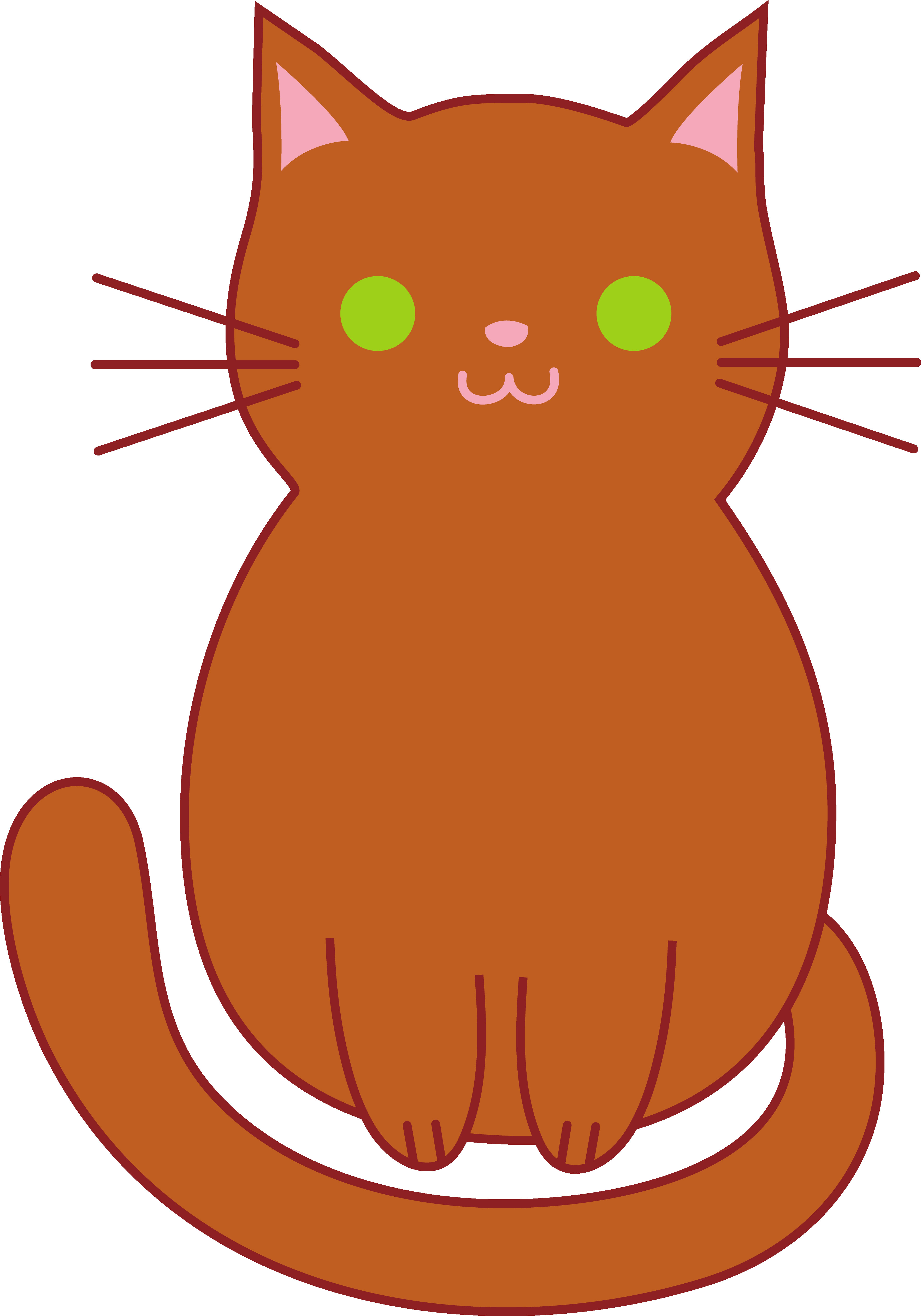 3528x5039 Cute Brown Cat Free Clip Art Exceptional Kitten Clipart
