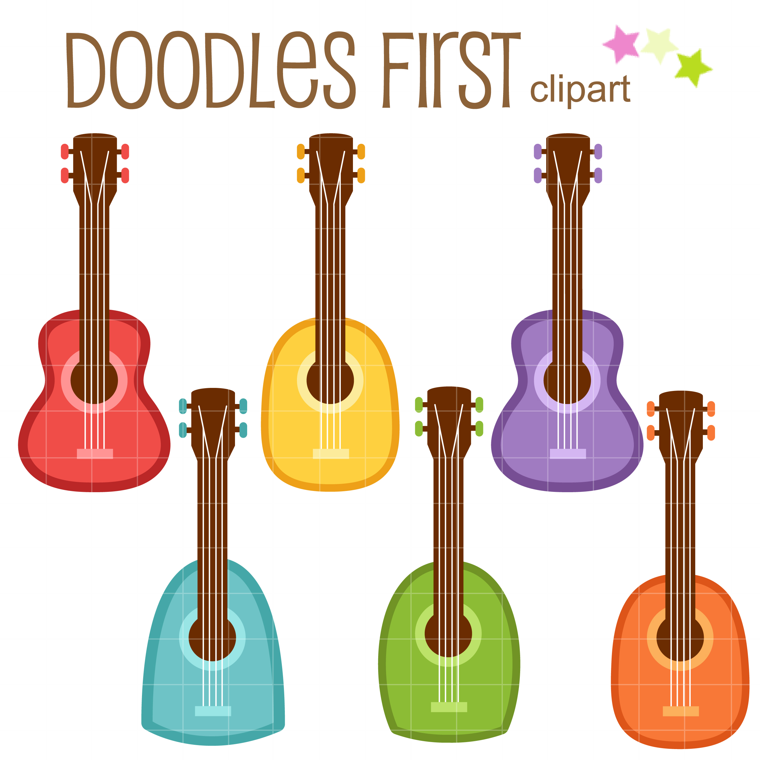 2500x2500 Free Cute Colorful Ukelele Clip Art Set Daily Art Hub Free