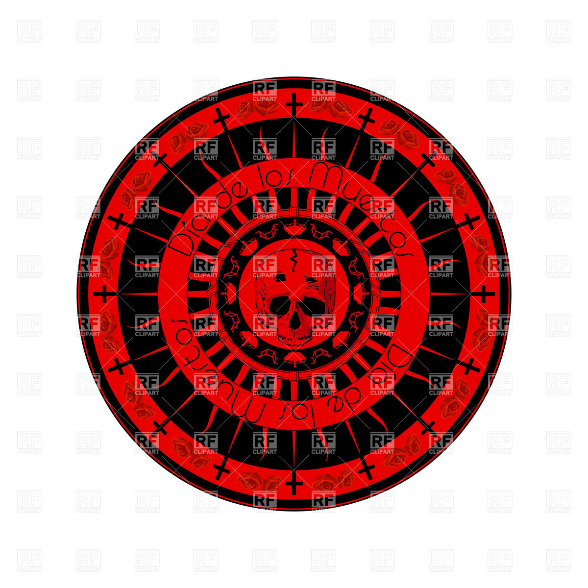 1200x1200 Mexican Day Of The Dead Symbol Badge Royalty Free Vector Clip Art