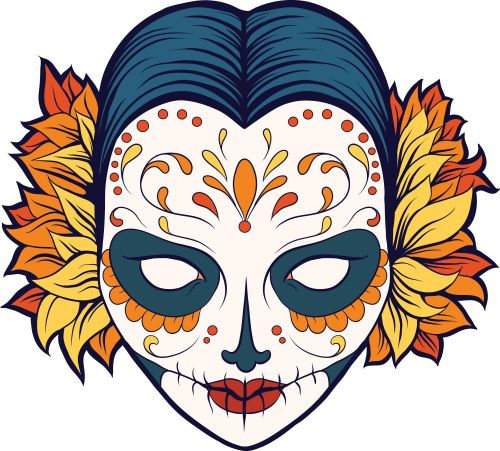 500x451 59 Best Free Sugar Skull Coloring Pages Images