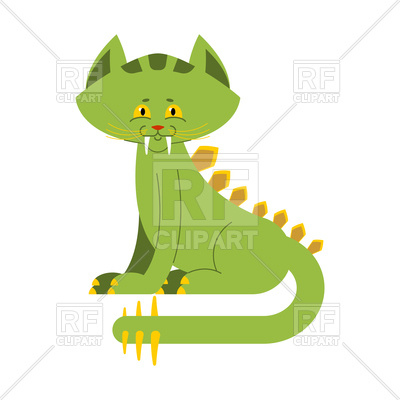 400x400 Prehistoric Cat Dinosaur Royalty Free Vector Clip Art Image