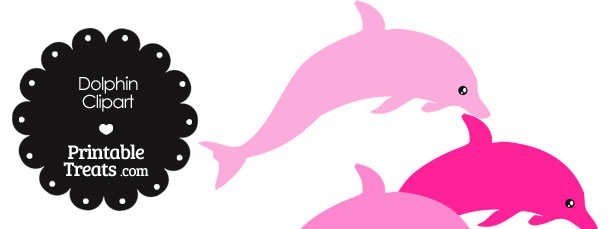 610x229 Dolphin Clipart In Shades Of Pink Printable