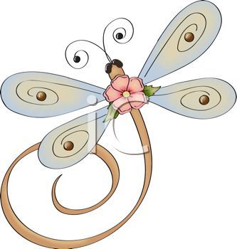 333x350 Whimsical Dragonfly With A Flower