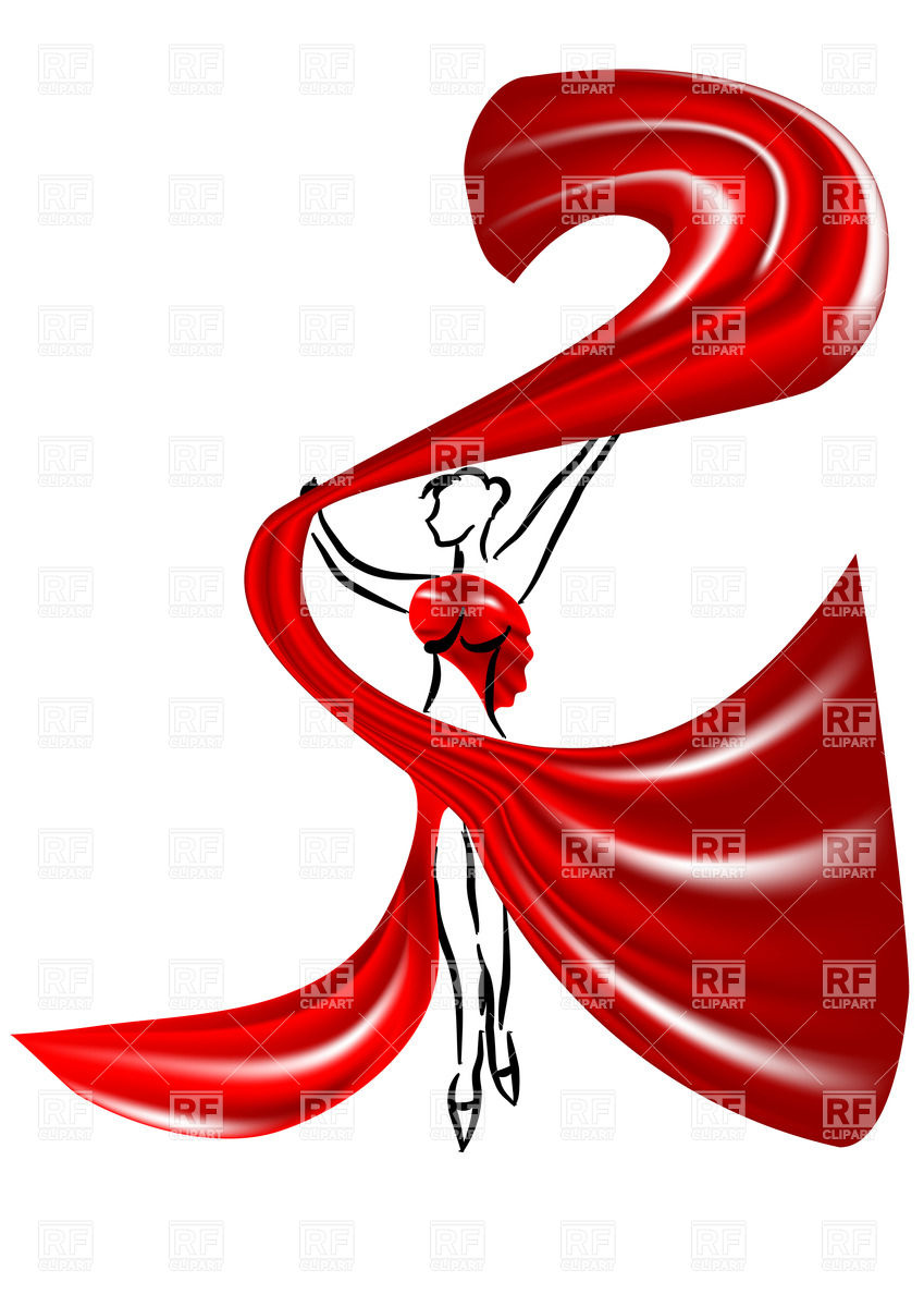 849x1200 Silhouette Of Young Woman With Red Dress Royalty Free Vector Clip