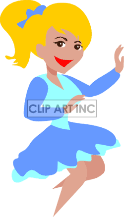 250x438 Woman In Blue Dress Clipart
