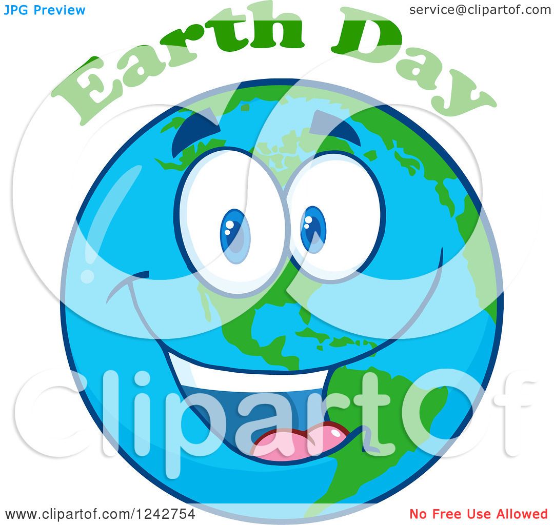 1080x1024 Clipart Of A Happy Smiling Earth Day Globe Character With Text