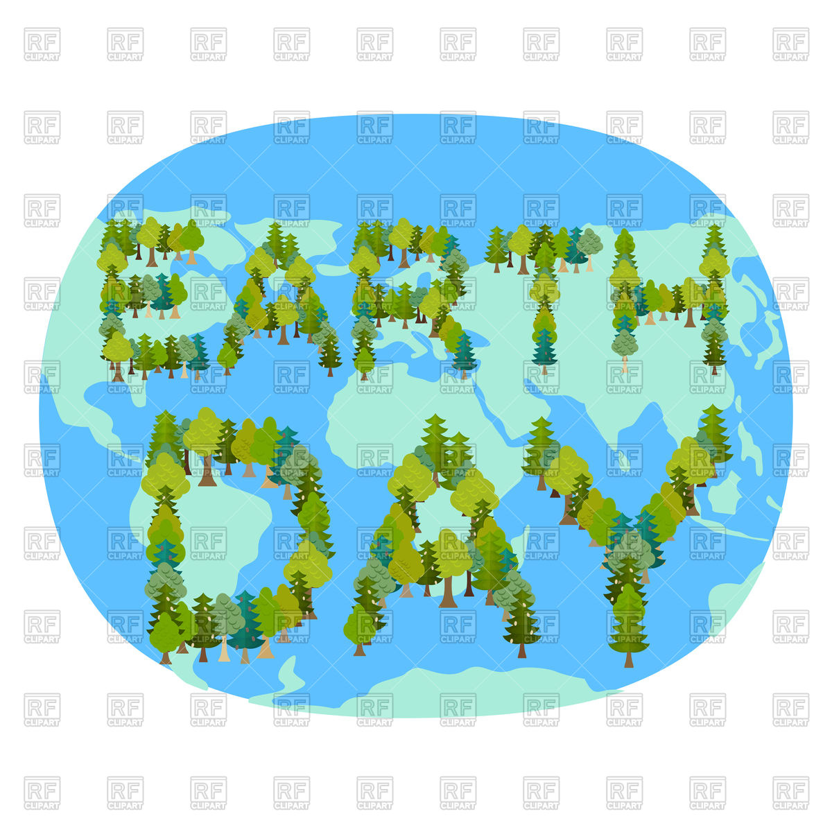 1200x1200 Earth Day Poster With Planet Map And Trees Royalty Free Vector