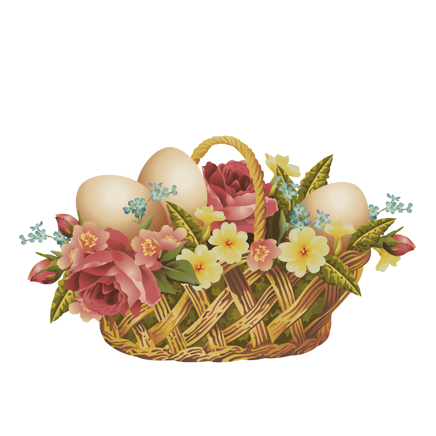 1500x1500 Easter Bunny Easter Basket Clip Art