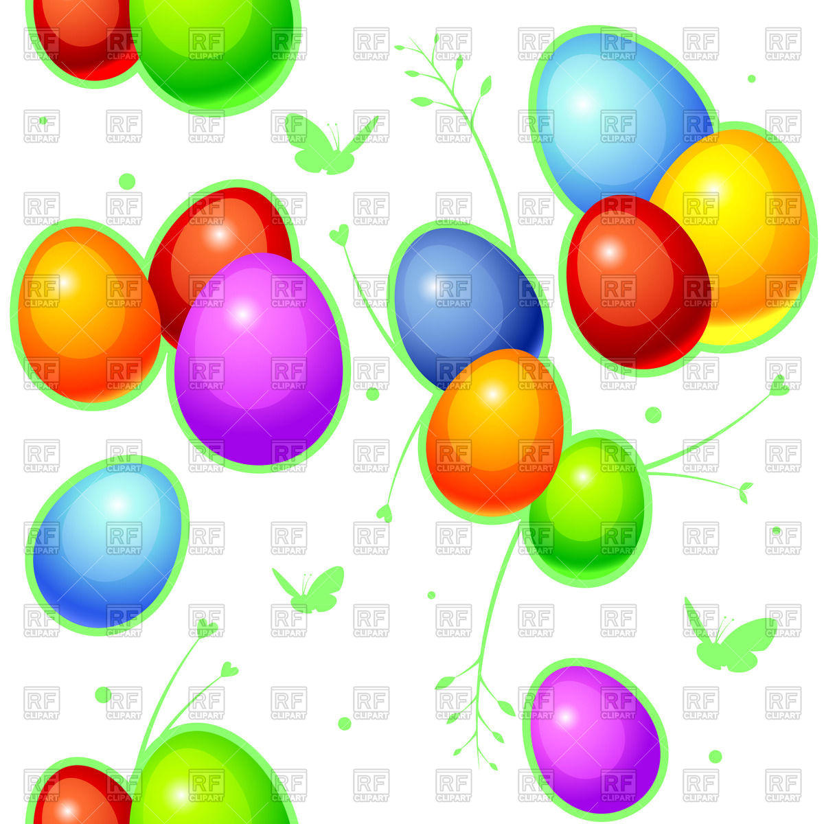 1200x1200 Colorful Easter Eggs Royalty Free Vector Clip Art Image