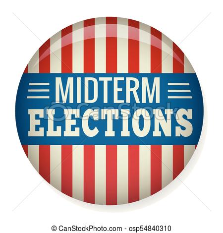 450x470 Retro Midterm Elections Vote Or Election Pin Button Badge