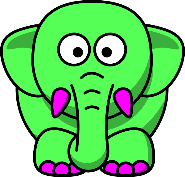 600x573 Elephant Clipart Green