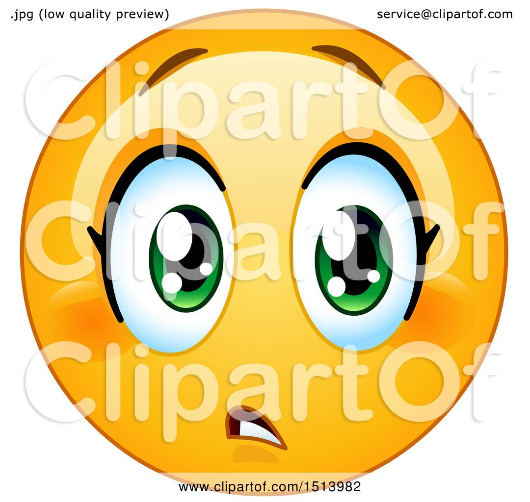 1080x1024 Clipart Of A Yellow Female Emoji Face Expressing Concern