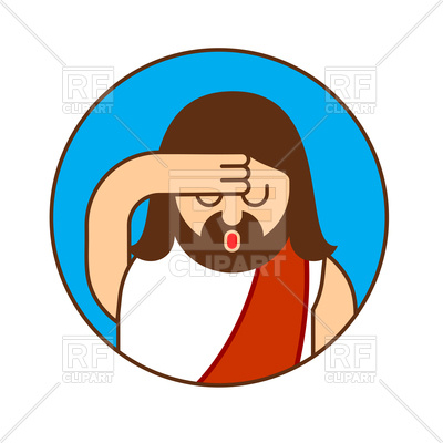 400x400 Oh My God Jesus Emoji Royalty Free Vector Clip Art Image